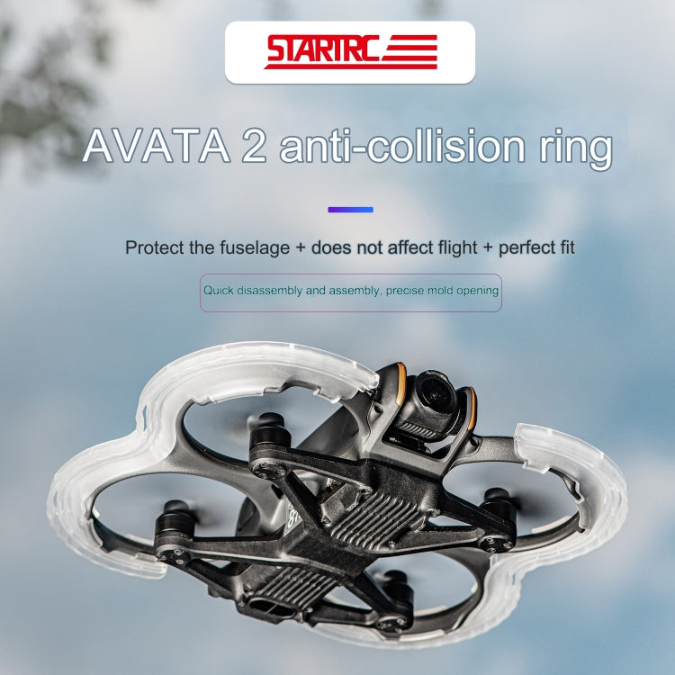 For DJI Avata 2 STARTRC Central Control TPU Protective Guard Anti-collision Ring Cover  - Transparent