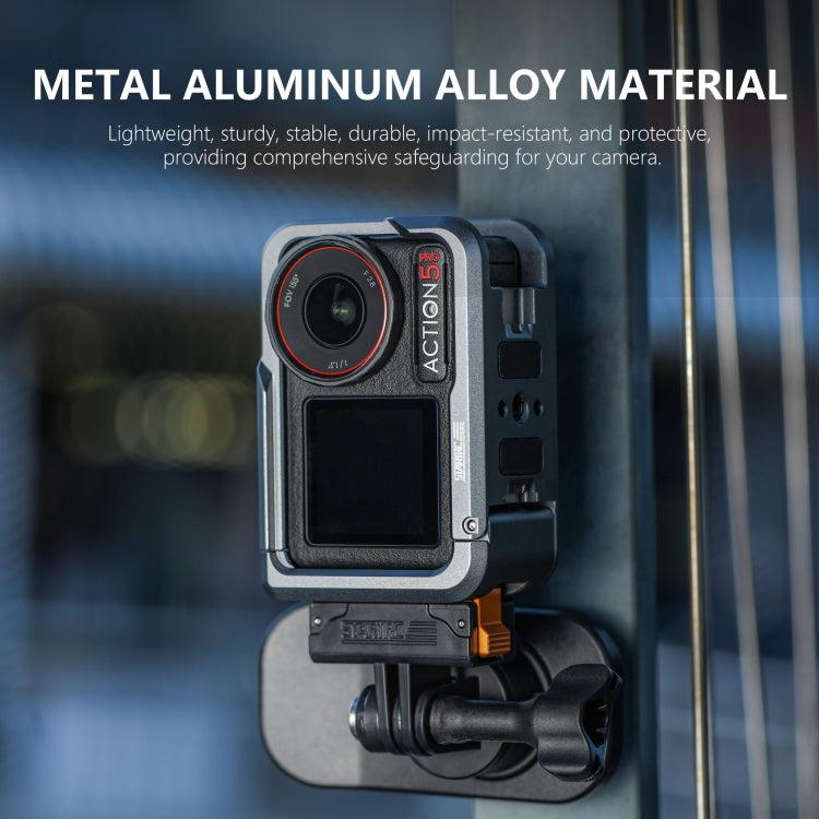 For DJI Osmo Action 5 Pro STARTRC Metal Cage Expansion Adapter Frame with Cold Shoe  - Grey