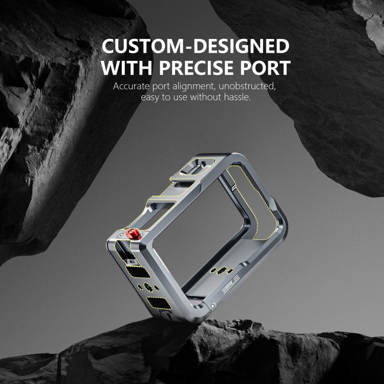 For DJI Osmo Action 5 Pro STARTRC Metal Cage Expansion Adapter Frame with Cold Shoe  - Grey