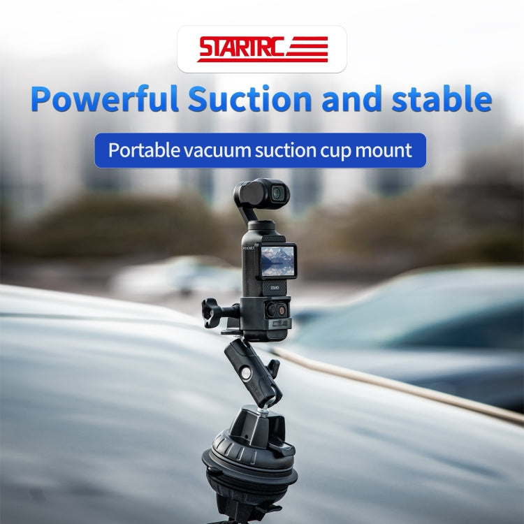 For DJI OSMO Pocket 3 STARTRC Suction Cup Holder Expansion Adapter Bracket  - Black