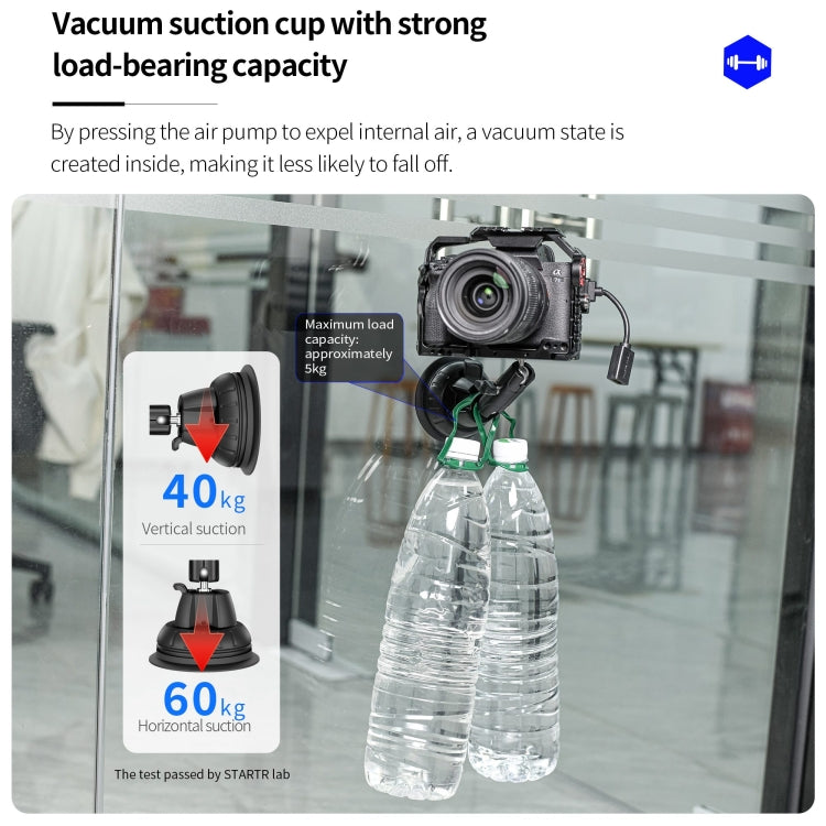 For DJI OSMO Pocket 3 STARTRC Suction Cup Holder Expansion Adapter Bracket  - Black