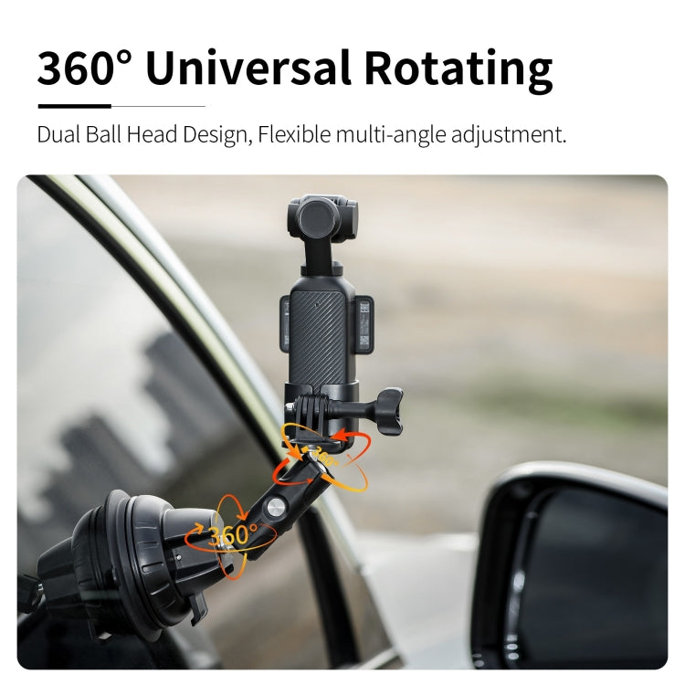 For DJI OSMO Pocket 3 STARTRC Suction Cup Holder Expansion Adapter Bracket  - Black