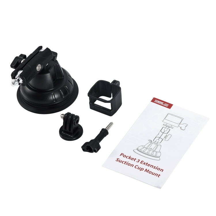 For DJI OSMO Pocket 3 STARTRC Suction Cup Holder Expansion Adapter Bracket  - Black