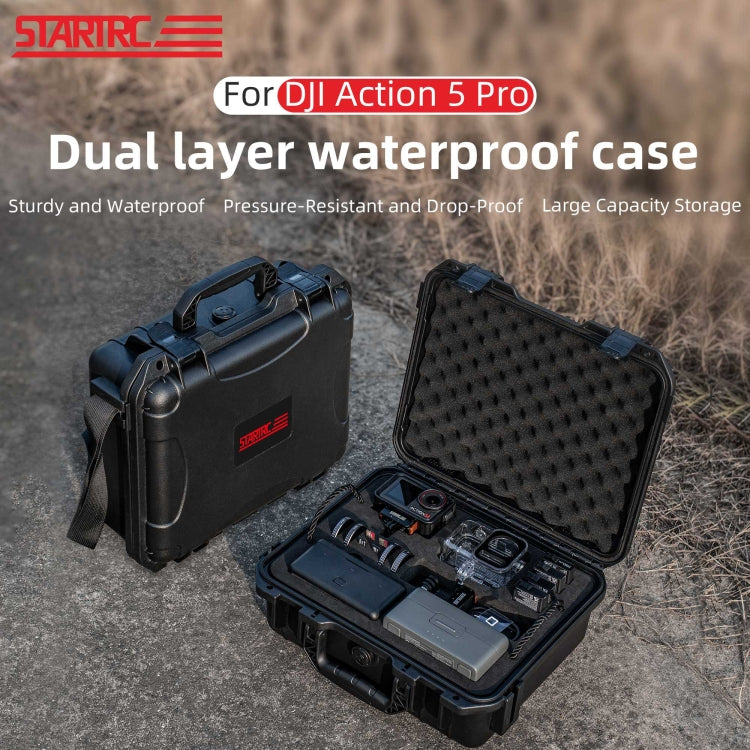 For DJI Osmo Action 5 Pro STARTRC Waterproof EVA ABS Dual-layer Suitcase Storage Box  - Black