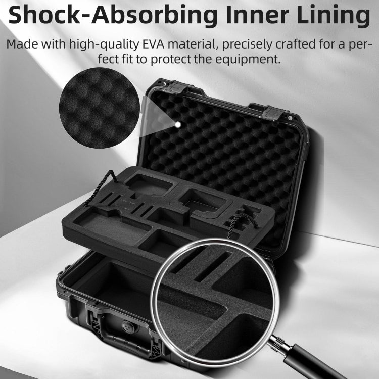 For DJI Osmo Action 5 Pro STARTRC Waterproof EVA ABS Dual-layer Suitcase Storage Box  - Black
