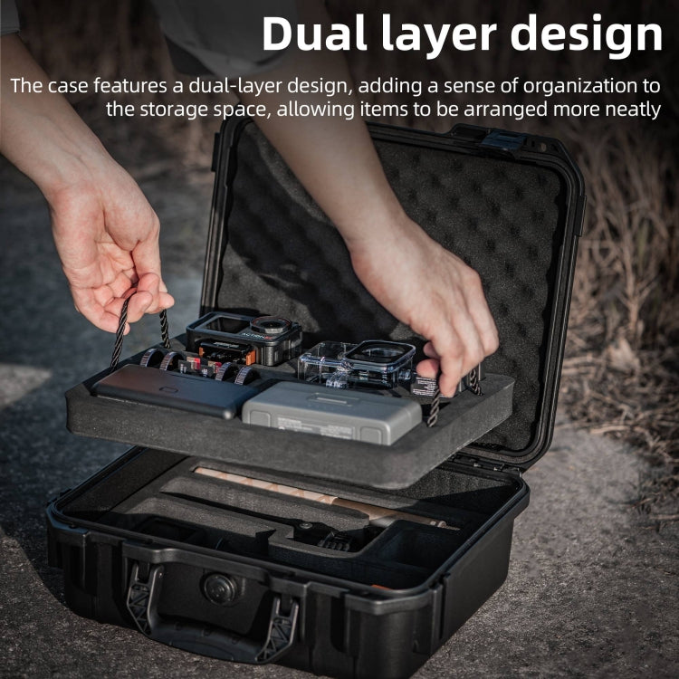 For DJI Osmo Action 5 Pro STARTRC Waterproof EVA ABS Dual-layer Suitcase Storage Box  - Black