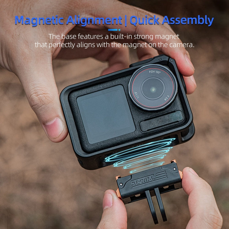 For DJI Osmo Action 5 Pro / 4 / 3 STARTRC Plastic Quick Adapter Magnetic Extension Bracket  - Black