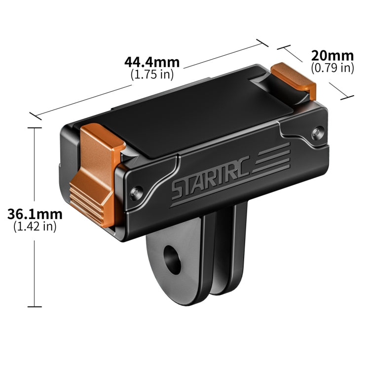 For DJI Osmo Action 5 Pro / 4 / 3 STARTRC Plastic Quick Adapter Magnetic Extension Bracket  - Black