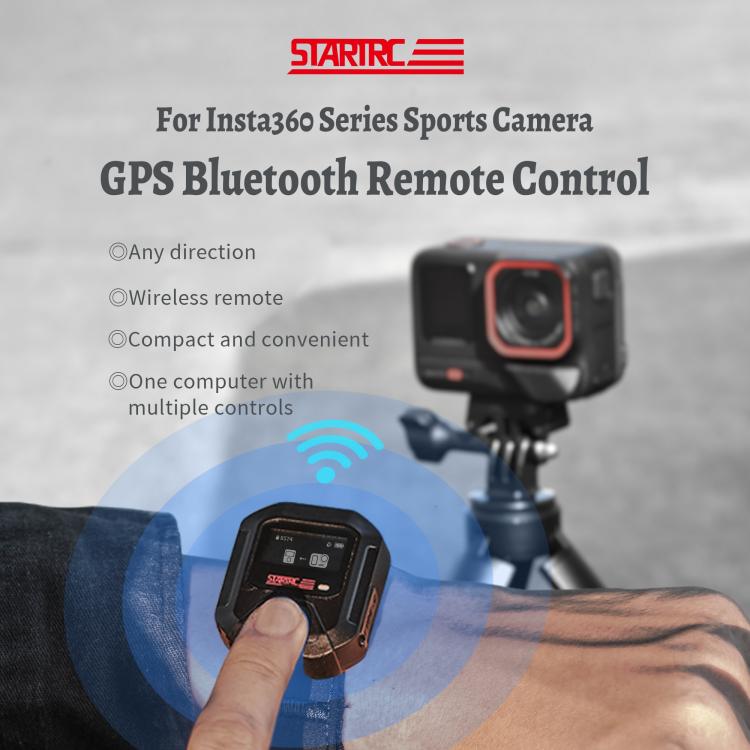 STARTRC GPS Bluetooth Remote Control For Insta360 X4 Series / Ace Pro Series / GO 3S Series  - Black