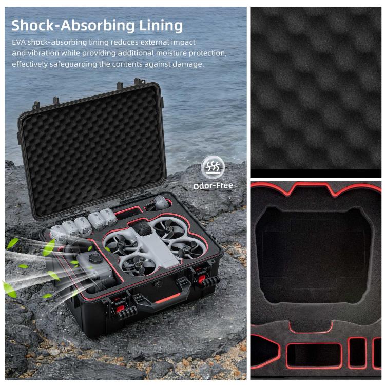 For DJI Avata 360 STARTRC Portable Waterproof Suitcase Motion-Sensing Fly Kit Storage Box  - Black