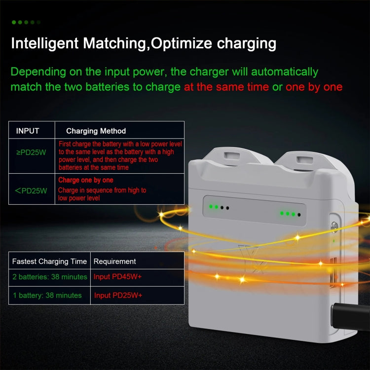 For DJI Neo XY 2-Channel Battery Charger Battery Charge Manager  - Grey