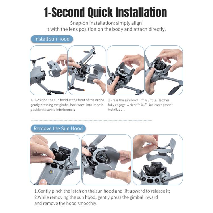 For DJI Mini 5 Pro STARTRC Lens Hood Gimbal Anti-Glare Sunshade Cover  - Grey