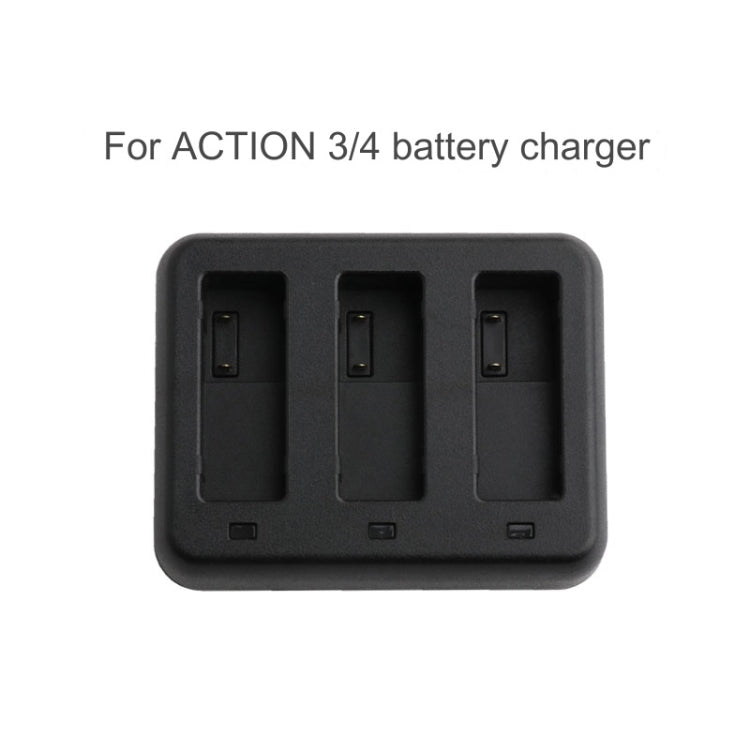For DJI Osmo Action 4 / 3 Tri-Slot Batteries Charger  - Black