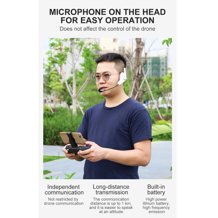 For DJI Mavic Series / Mavic Air 2 Long-distance Interference-free Loudspeaker Drone High-altitude Megaphone with Headset Transmission Alarm Speaker(Black)