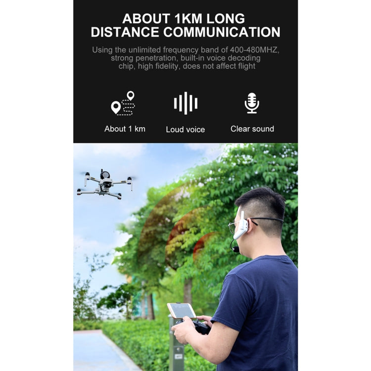 For DJI Mavic Series / Mavic Air 2 Long-distance Interference-free Loudspeaker Drone High-altitude Megaphone with Headset Transmission Alarm Speaker(Black)