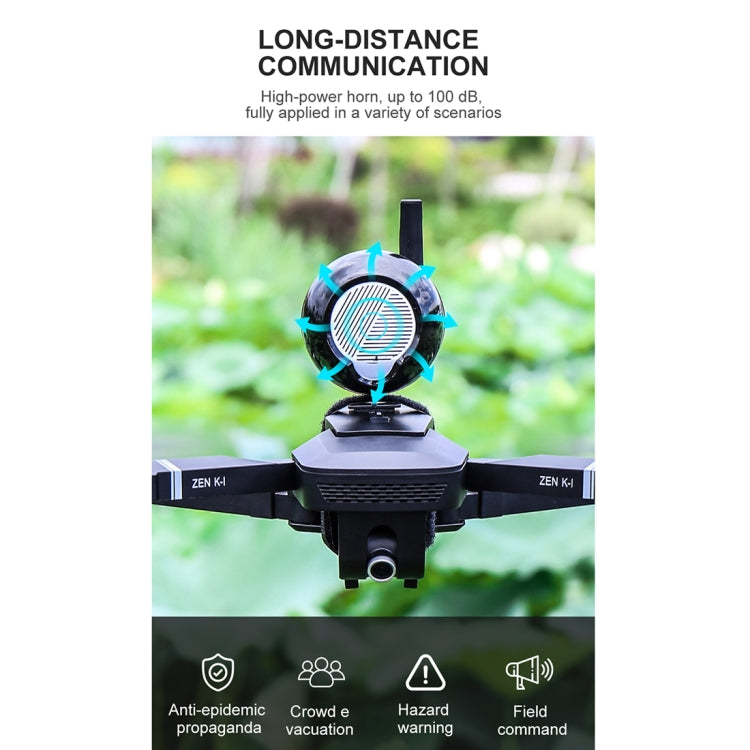 For DJI Mavic Series / Mavic Air 2 Long-distance Interference-free Loudspeaker Drone High-altitude Megaphone with Headset Transmission Alarm Speaker(Black)