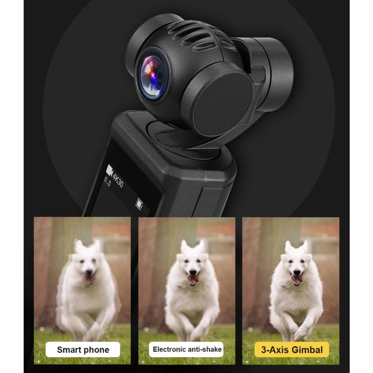P6A 1080P Pocket Gimbal Camera Mini PTZ Vlog Camera(Black)