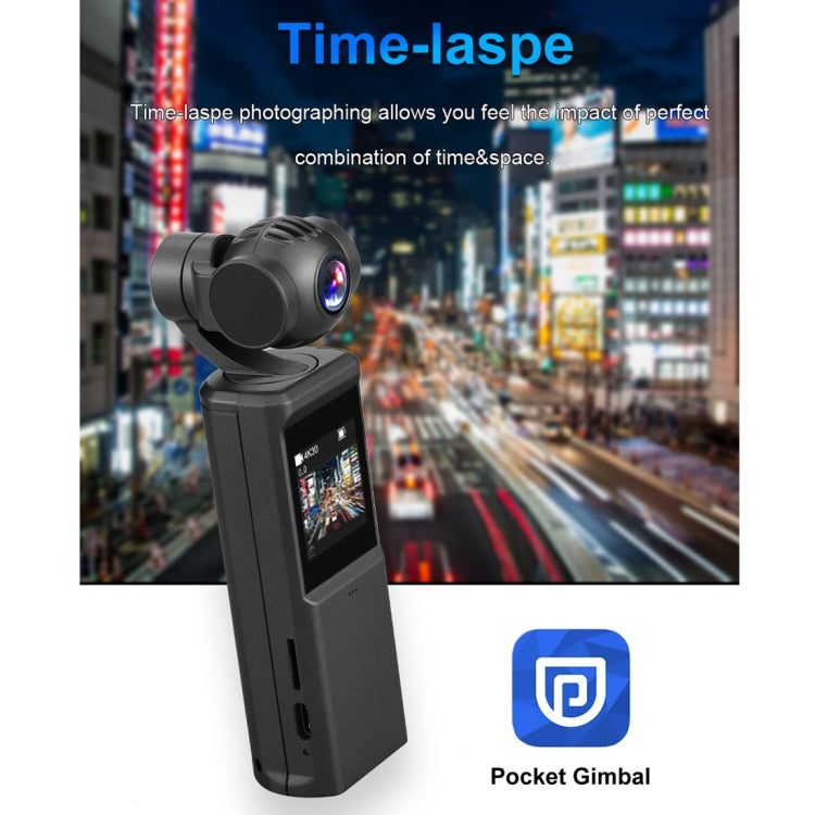 P6A 1080P Pocket Gimbal Camera Mini PTZ Vlog Camera(Black)