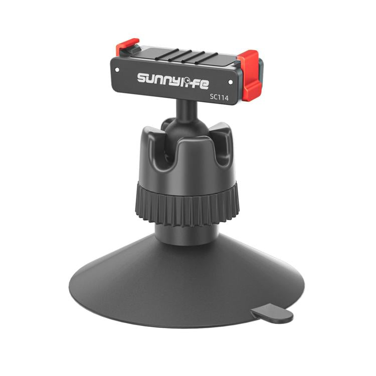 Sunnylife Magnetic Quick-Release Ball-Joint Adapter Mount 360 Rotatable Suction Cup Bracket For DJI Osmo 360 / Action 5 Pro / 4 / 3  - Black