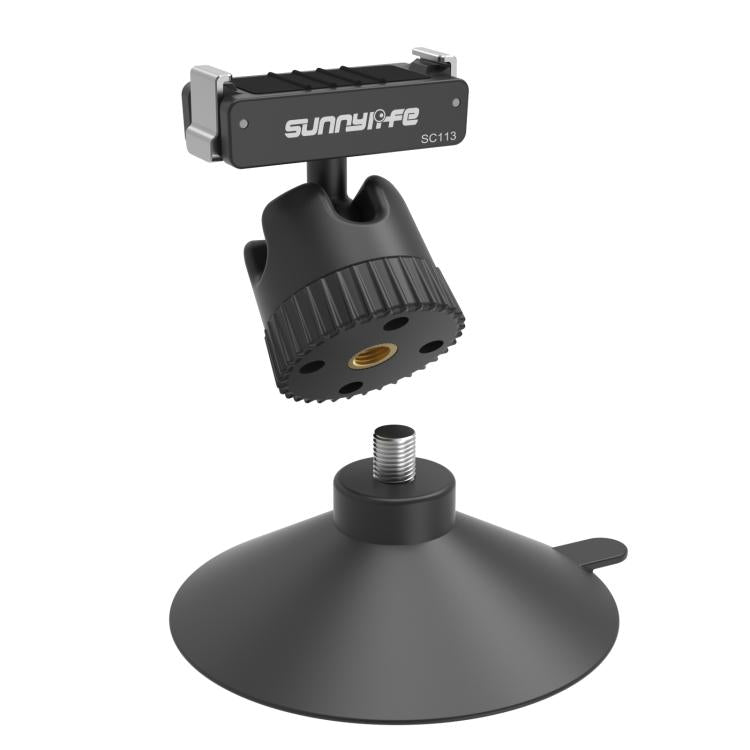 Sunnylife Dual-Direction Magnetic Quick-Release Ball-Joint Adapter Mount 360 Rotatable Suction Cup Bracket For DJI Osmo Nano / Action 6  - Black