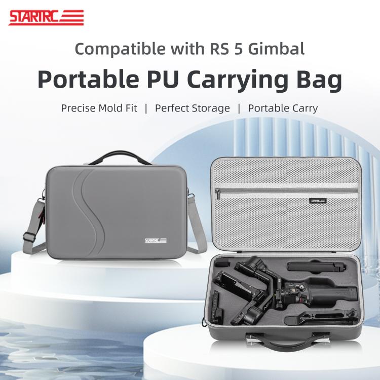 For DJI RS 5 STARTRC Portable PU Storage Bag Box Suitcase  - Grey