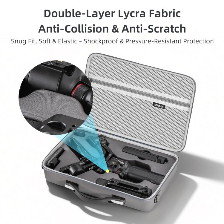 For DJI RS 5 STARTRC Portable PU Storage Bag Box Suitcase  - Grey
