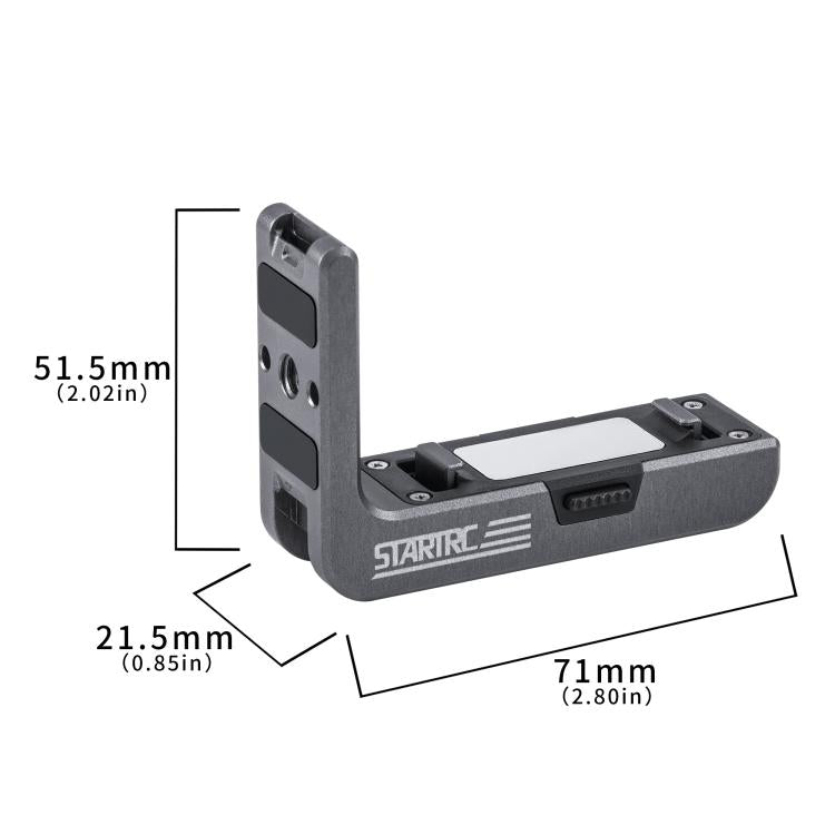 For DJI Osmo Action 5 Pro / 4 / 3 STARTRC L-shaped Magnetic Quick Release Bracket  - Black