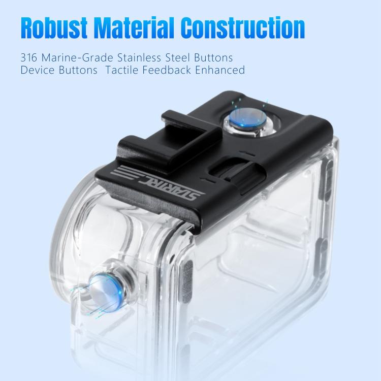 For DJI Osmo Action 5 Pro / 3 / 4 STARTRC 40m Underwater Waterproof Housing Diving Case  - Transparent