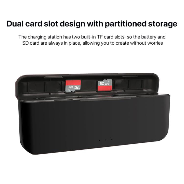 For DJI Osmo Action 5 Pro Multifunction Tri-Slot Batteries Charger Storage Box  - Black