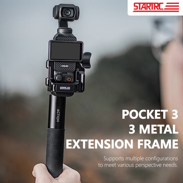 For DJI OSMO Pocket 4 / 3 STARTRC Metal Protection Frame Cage Expansion Adapter Bracket  - Black