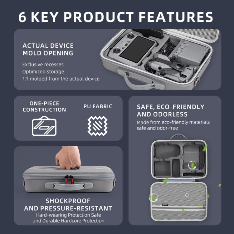 For DJI Mini 5 Pro STARTRC Shoulder PU Storage Bag Handbag  - Grey