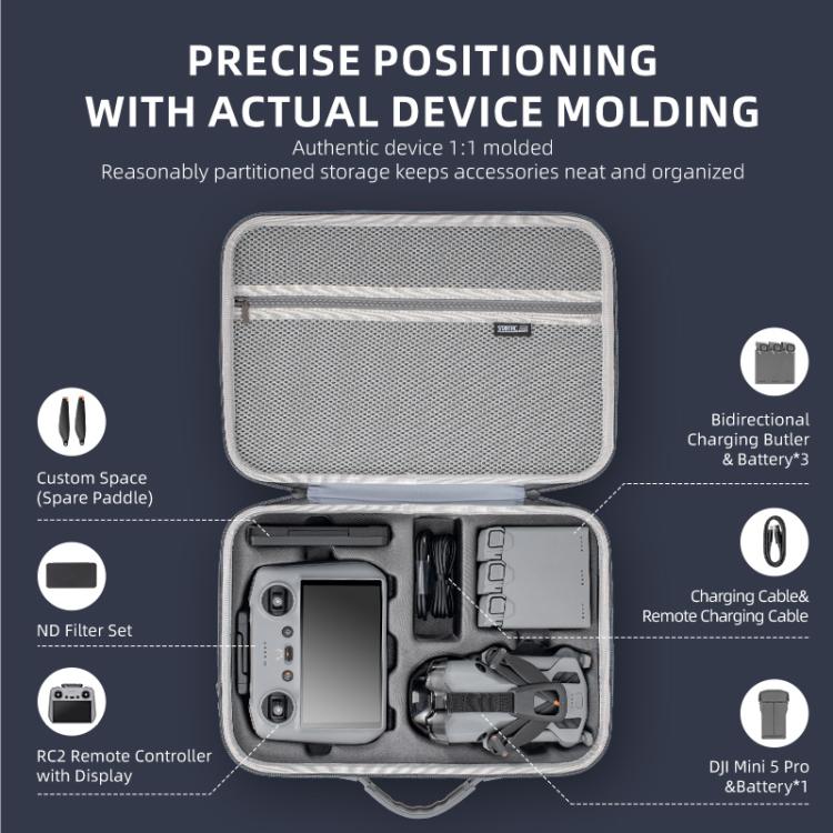 For DJI Mini 5 Pro STARTRC Shoulder PU Storage Bag Handbag  - Grey