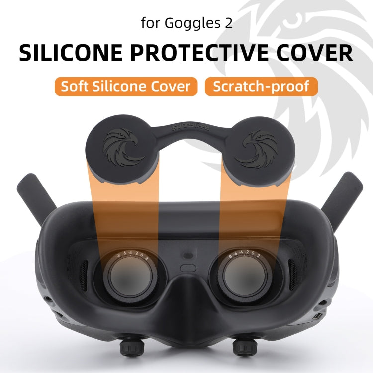 For DJI Goggles 2 / Goggles 3 Lens Cover Dust-proof VR Lens Silicone Case Soft Protector  - Black