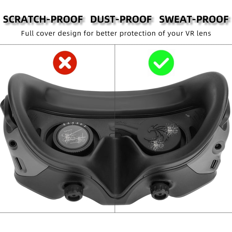For DJI Goggles 2 / Goggles 3 Lens Cover Dust-proof VR Lens Silicone Case Soft Protector  - Black