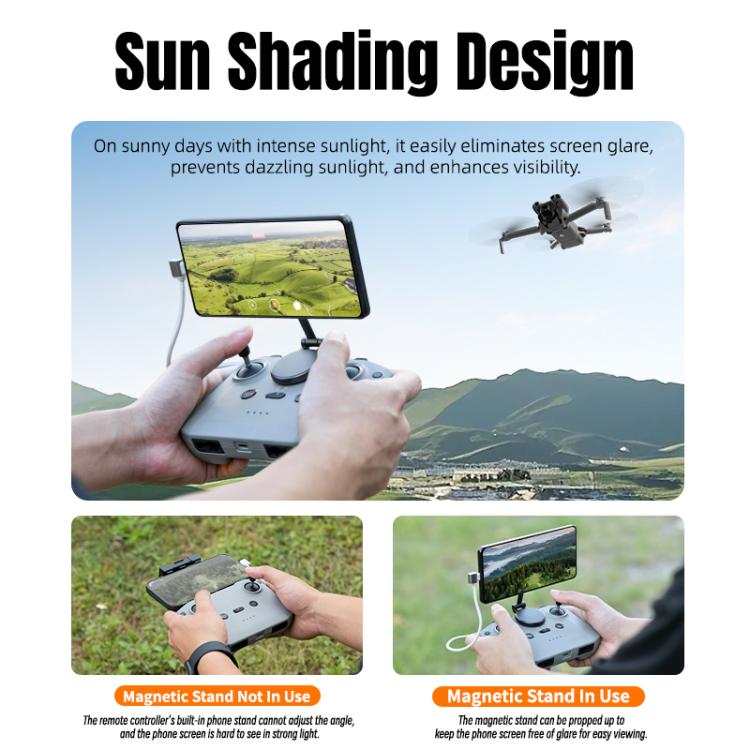 For DJI RC-N STARTRC Remote Controller Phone Magnetic Mount  - Black