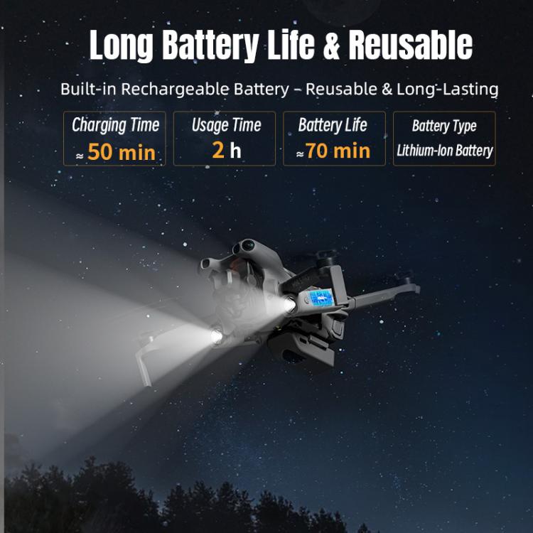 For DJI Mini 5 Pro STARTRC Night Navigation Searchlight LED Flashlight Rechargeable Refill Lighting Signal Light  - Grey