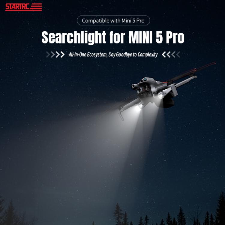 For DJI Mini 5 Pro STARTRC Night Navigation Searchlight LED Flashlight Rechargeable Refill Lighting Signal Light  - Grey