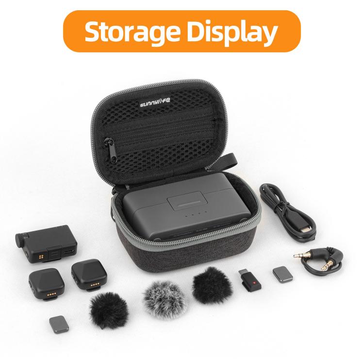 For DJI Mic Mini Sunnylife Portable Protective Box Storage Bag  - Black