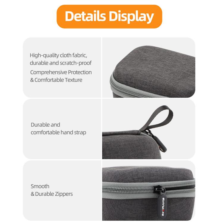 For DJI Mic Mini Sunnylife Portable Protective Box Storage Bag  - Black