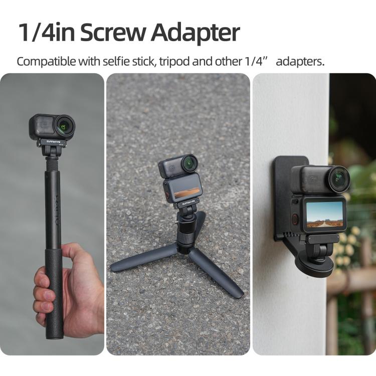 For DJI Osmo 360 Sunnylife Dual-Direction Magnetic Quick Release Adapter Mount  - Black