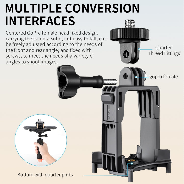 For DJI Avata 2 STARTRC Action Camera Holder Mount Drone Expansion Bracket  - Black