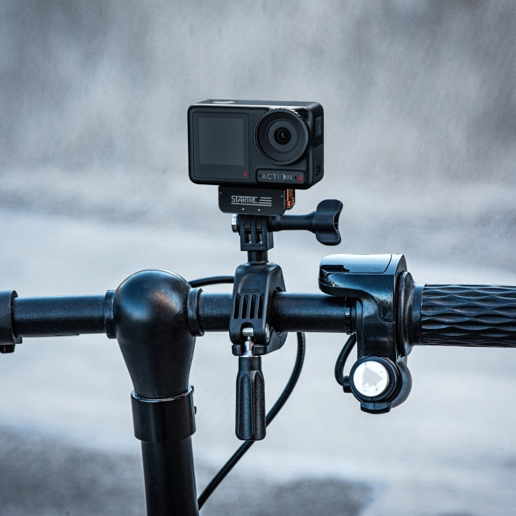 For DJI Osmo Action 5 Pro / 4 / 3 STARTRC Metal Quick Adapter Magnetic Foldable Extension Bracket  - Black+Orange