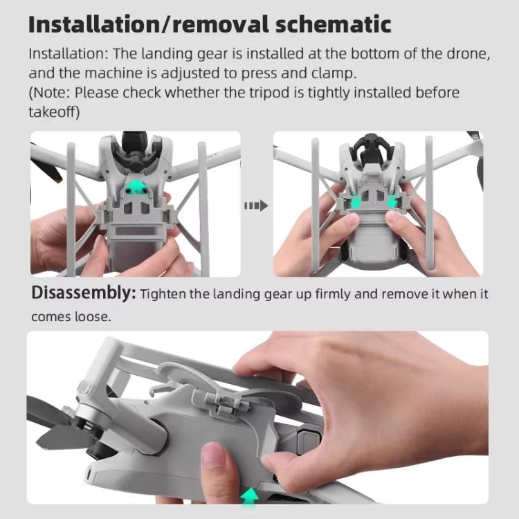 For DJI Mini 3 / 3 Pro BRDRC Folding Heightened Landing Gear Training Rack  - Grey