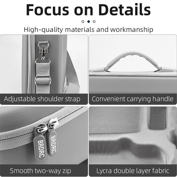 For DJI Mini 3 / 3 Pro BRDRC Shoulder Drone Remote Control Storage Carrying Bag  - Grey