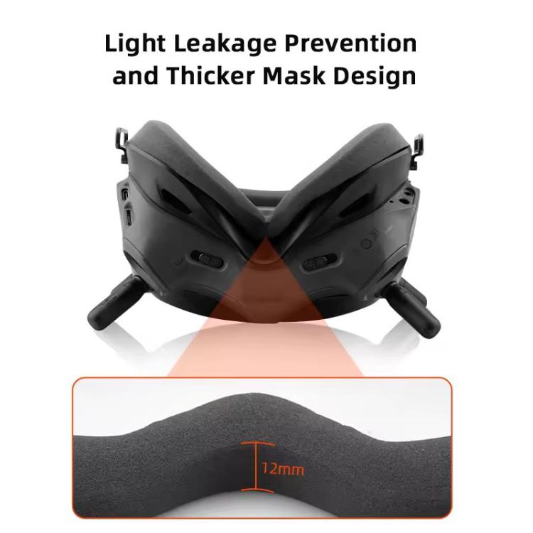 For DJI FPV Goggles V2  BRDRC Flying Glasses Protector Eyecups  - Dark Grey