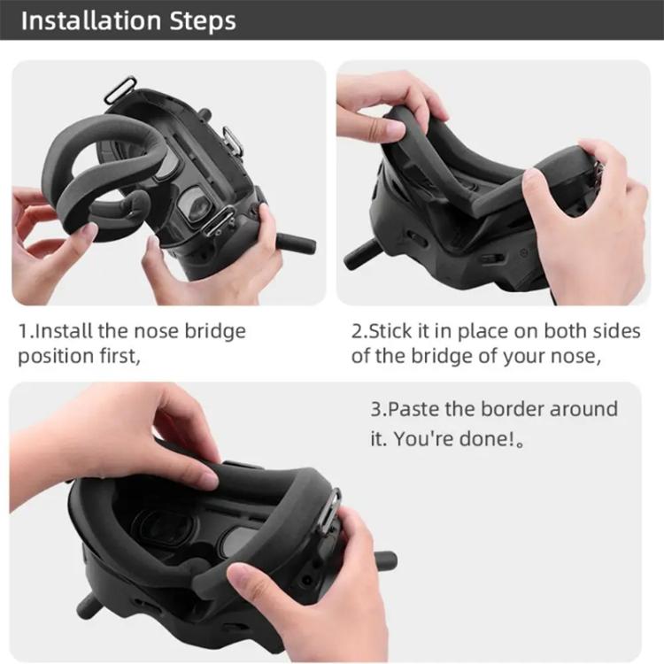 For DJI FPV Goggles V2  BRDRC Flying Glasses Protector Eyecups  - Dark Grey