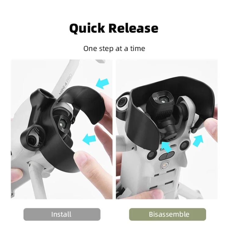 For DJI Mini 4 Pro BRDRC Lens Hood Gimbal Anti-Glare Sunshade Cover  - Black