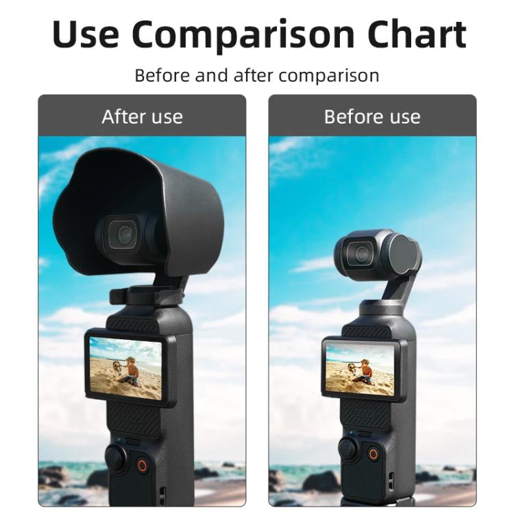 For DJI OSMO Pocket 3 BRDRC Sunshade Lens Protective Cover Hood  - Black