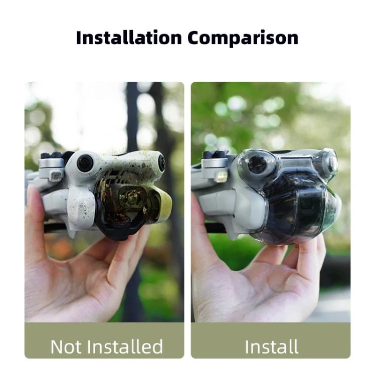 For DJI Mini 4 Pro BRDRC Lens Protective Cover Gimbal Cover  - Transparent Black