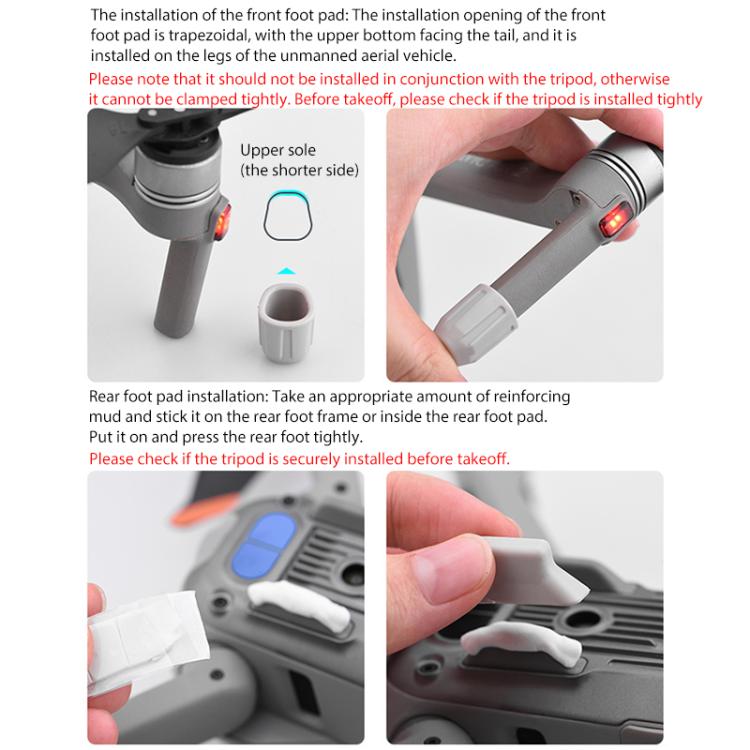 For DJI Mavic Air 2S BRDRC Drone Legs Feet Cover Protective Pad Dust-proof Cover  - Grey